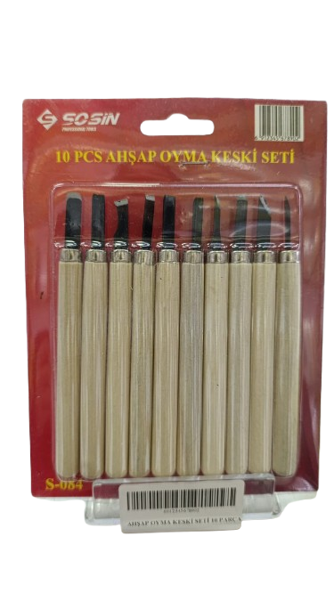 AHŞAP OYMA KESKİ SETİ 10 PARÇA